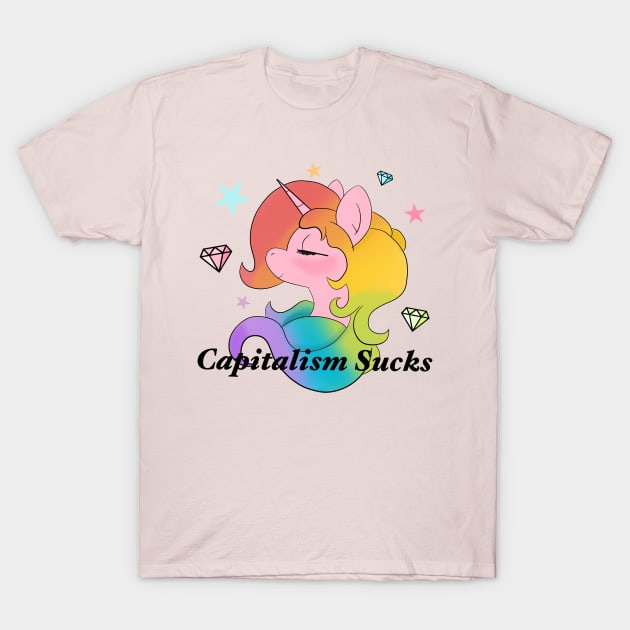 Capitalism Sucks T-Shirt by AmyNewBlue